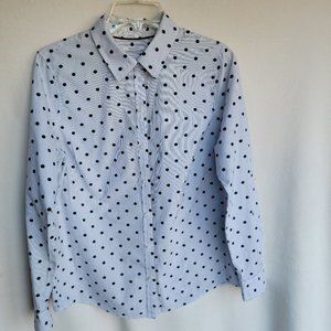 Polka dot and pinstripes shirt, Charter Club, size 8